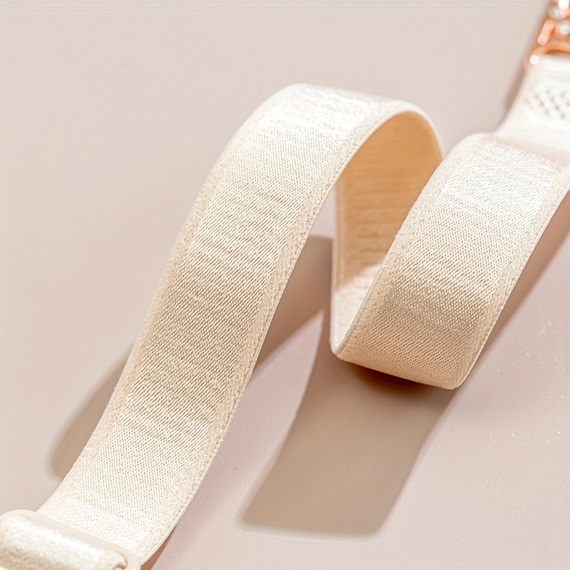 跨境新款水钻合金扣隐形肩带内衣带胸罩带子可外露美背时尚肩带白底实物图