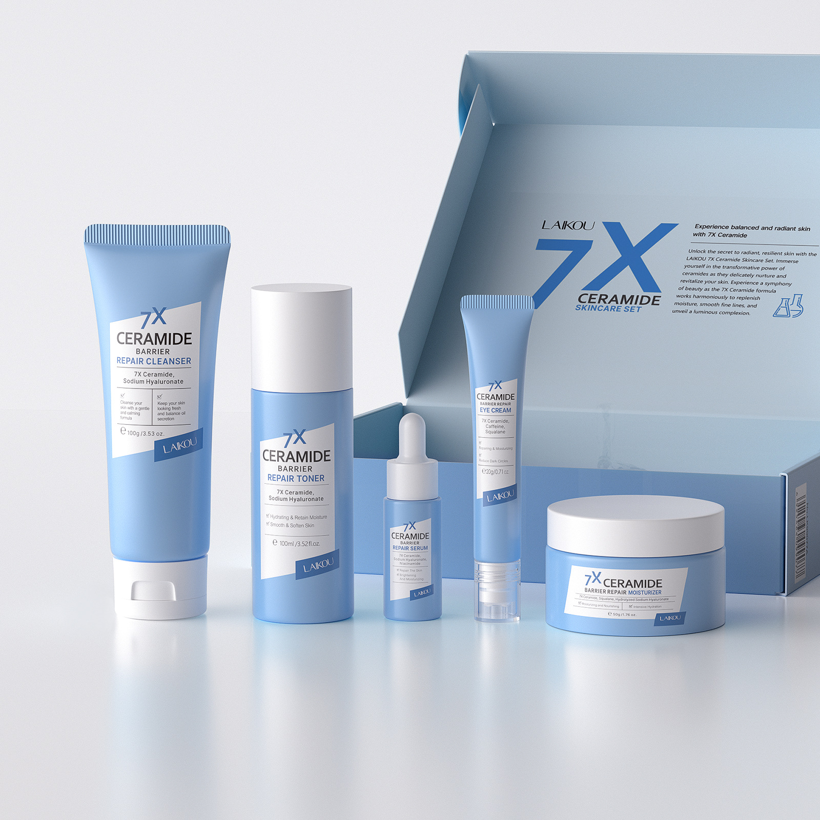 Cross-border Laiko Ceramide five-piece set gift box facial care set hydrating and moisturizing manufacturer supply full figure