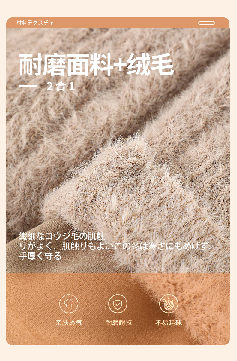 日本sasayama优山奈保暖手套冬季两用可拆卸多功能手套详情8