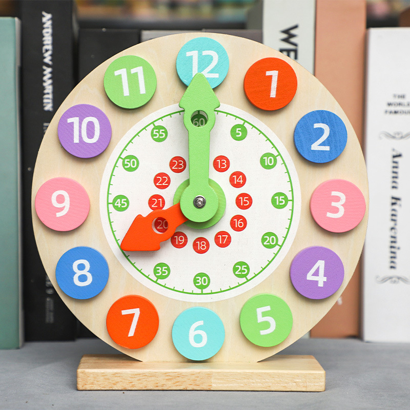 Wholesale of early education time clock toys, wooden digital clocks, children's alarm clocks, and educational clocks for toddlers full figure