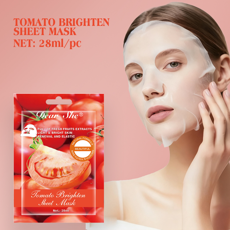 Dear she Tomato Hyaluronic Acid Moisturizing Mask Sheet Set Moisturizing, Nourishing, Brightening and Softening Skin Breathable Sheet Mask Wholesale full figure