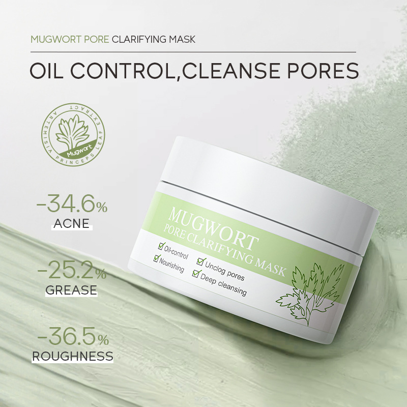 Cross-border Clarifying Mask Laikou mugwort cleansing Mud Mask FDA skin care 100g cleansing export mask details Picture