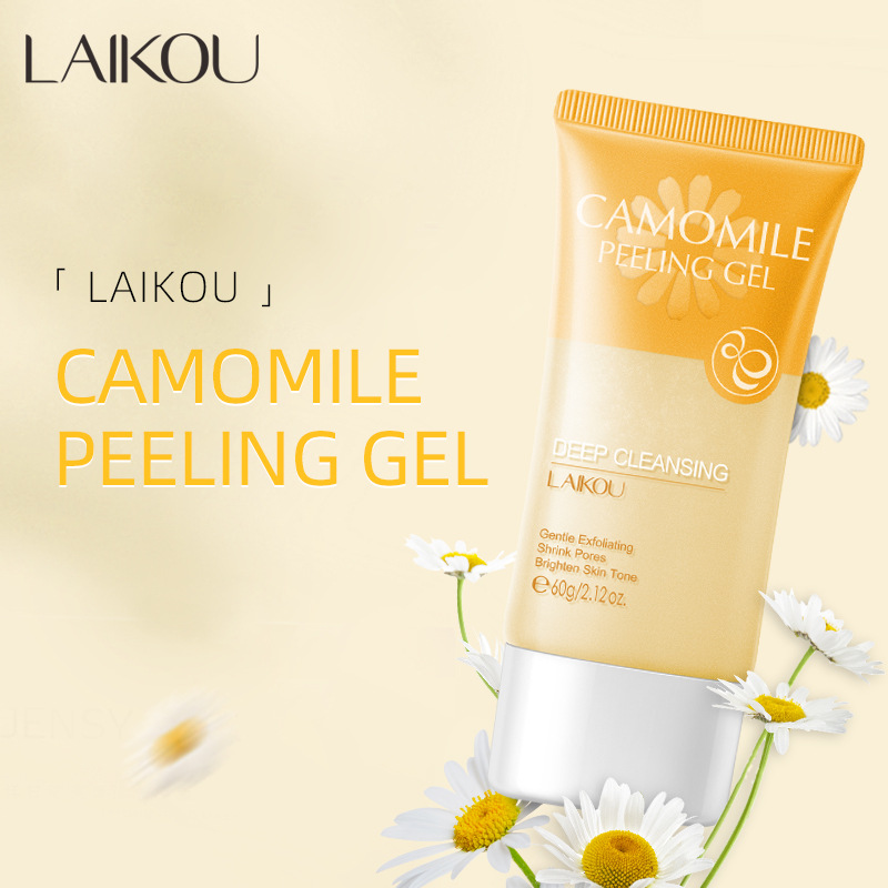 LAIKOU Chamomile Exfoliating Gel 60g Pore Cleansing Facial Skin Care Exfoliating Gel English full figure