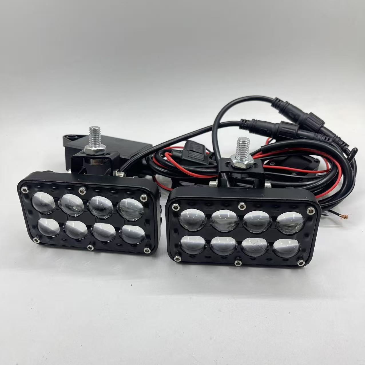Motorcycle and electric vehicle LED square 6 8 10 beads high-brightness white and yellow dual-color high and low beam installation spotlights and headlamps pic 5