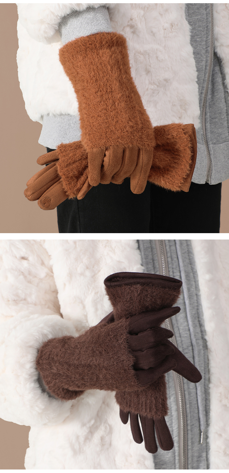 日本sasayama优山奈保暖手套冬季两用可拆卸多功能手套详情15