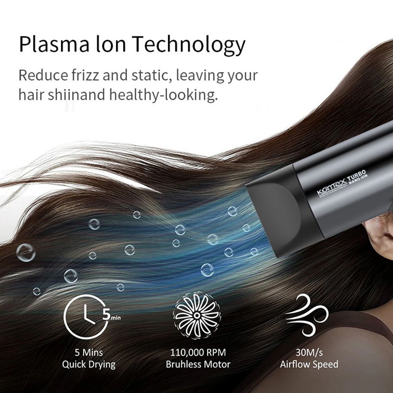Komex Kangmeishi High-Speed Brushless Motor 110,000 Rpm 2000W High-Power New Household Hair Dryer For Hair Salons, Factory Direct Sales Specification drawing