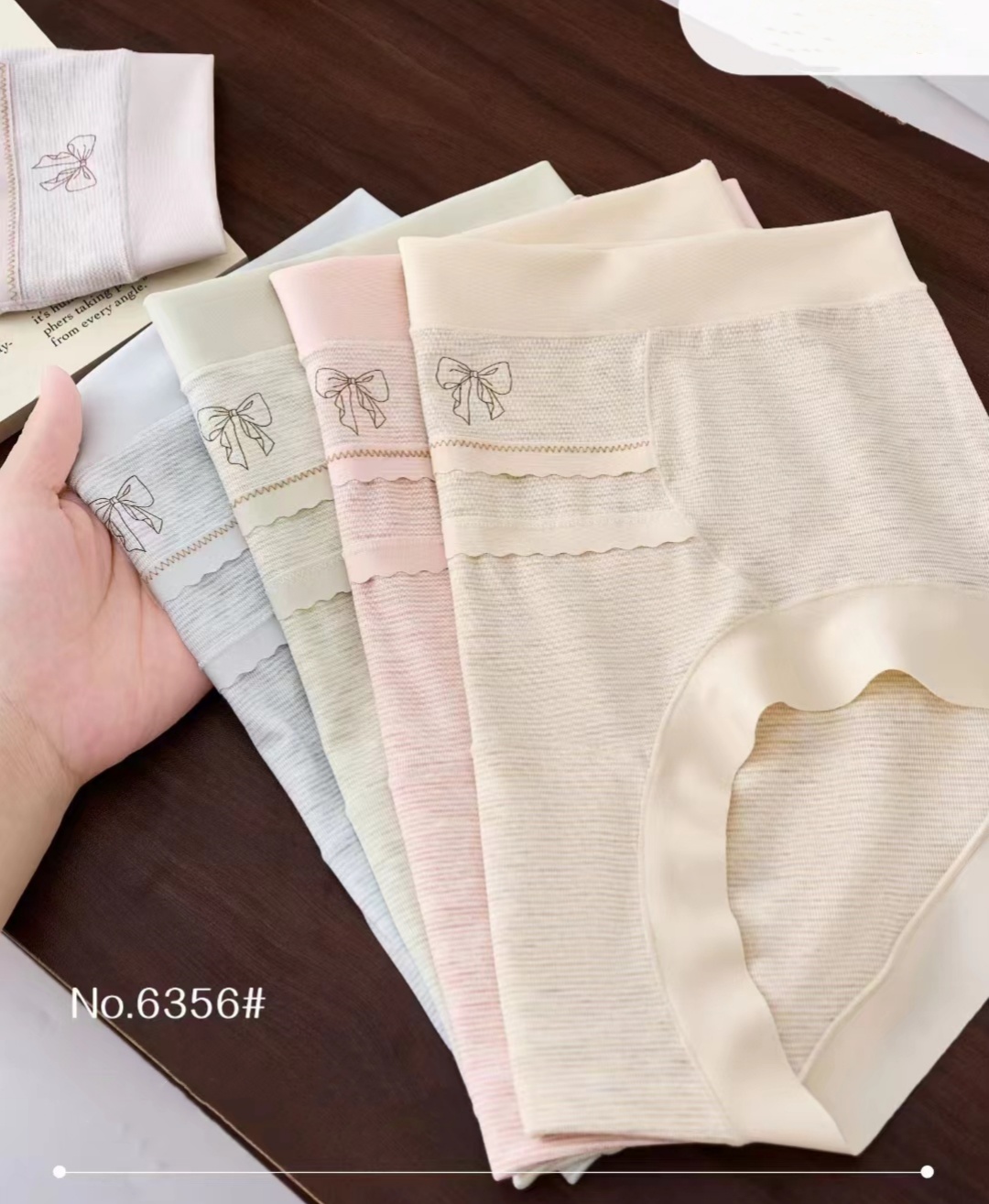 Women's mid-high waist underwear, skin-friendly cotton crotch, colored cotton, comfortable, soft, seamless nude feel, triangle pants, women's shorts Item Picture