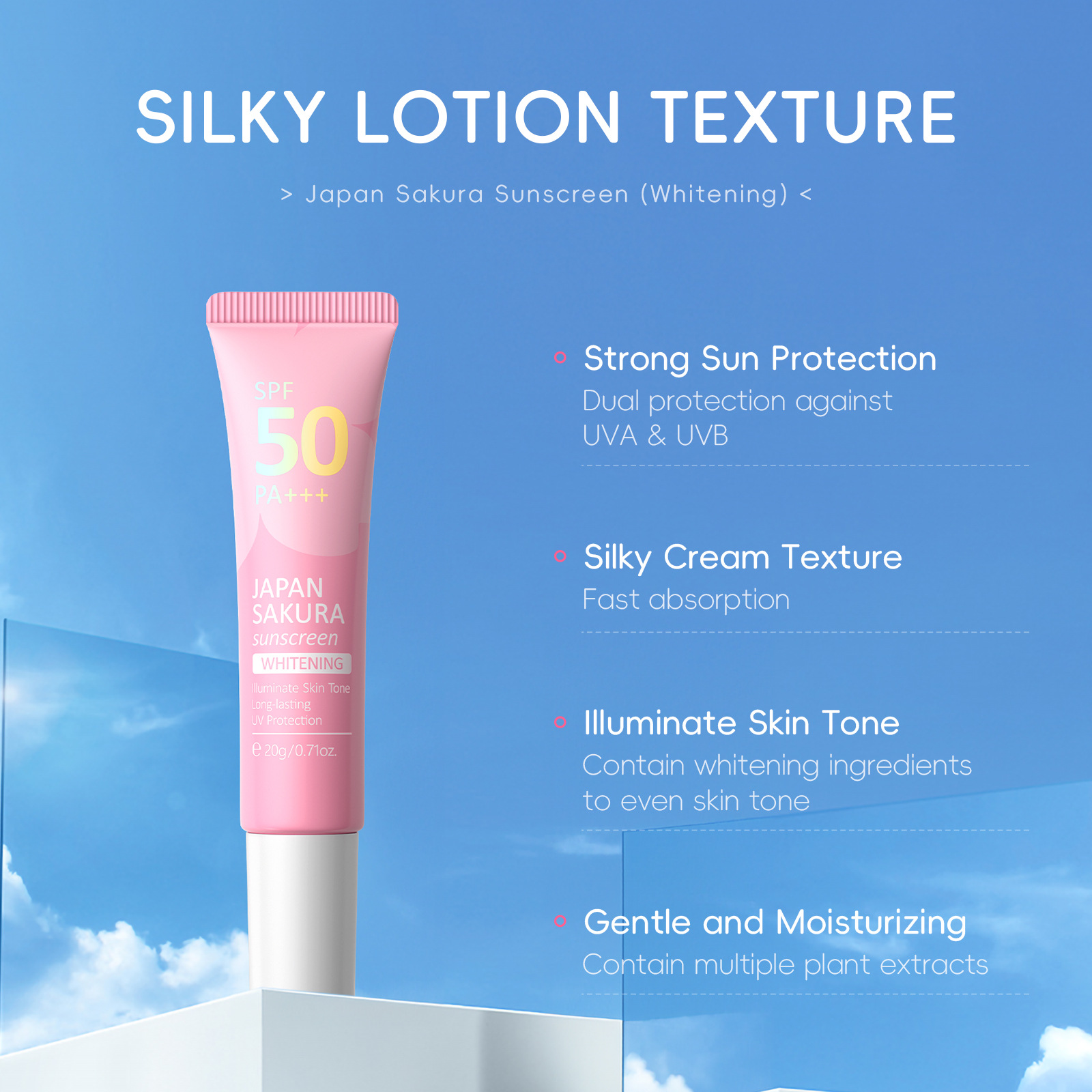 Cross-border LAIKOU Sakura sunscreen Brightening Edition 20g Hydrating and Moisturizing Skin Care Product wholesale Specification drawing