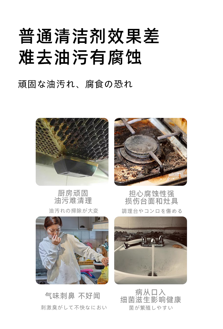 Kamijo可米乔厨房去油污清洗剂油烟机清洁剂油渍泡沫油污净400ml详情2