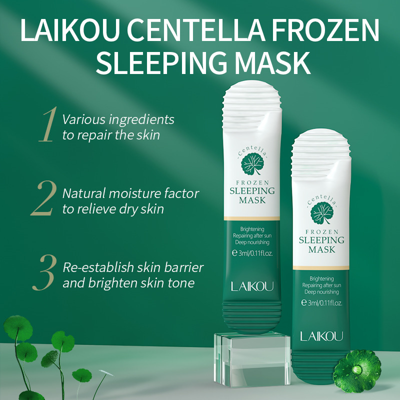 Cross-border LAIKOU Centella asiatica Mask 3ml×20 packs Moisturizing, Hydrating and Refreshing Sleeping Mask, Export mask details Picture