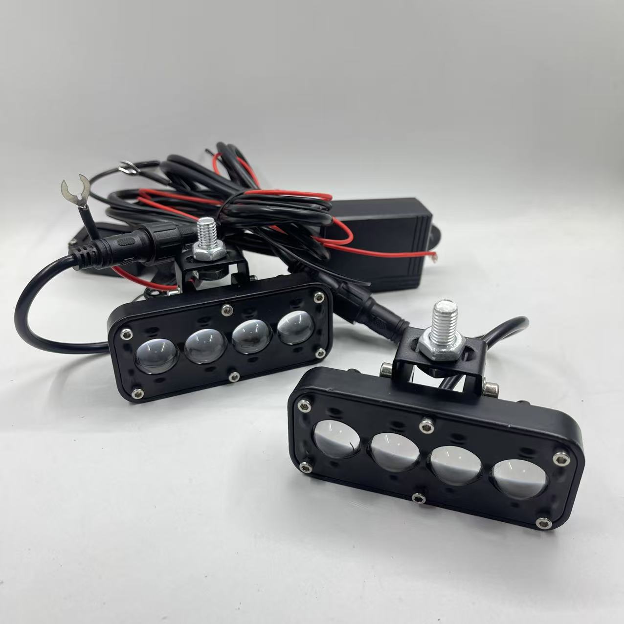 Motorcycle and electric vehicle LED square 6 8 10 beads high-brightness white and yellow dual-color high and low beam installation spotlights and headlamps pic 2