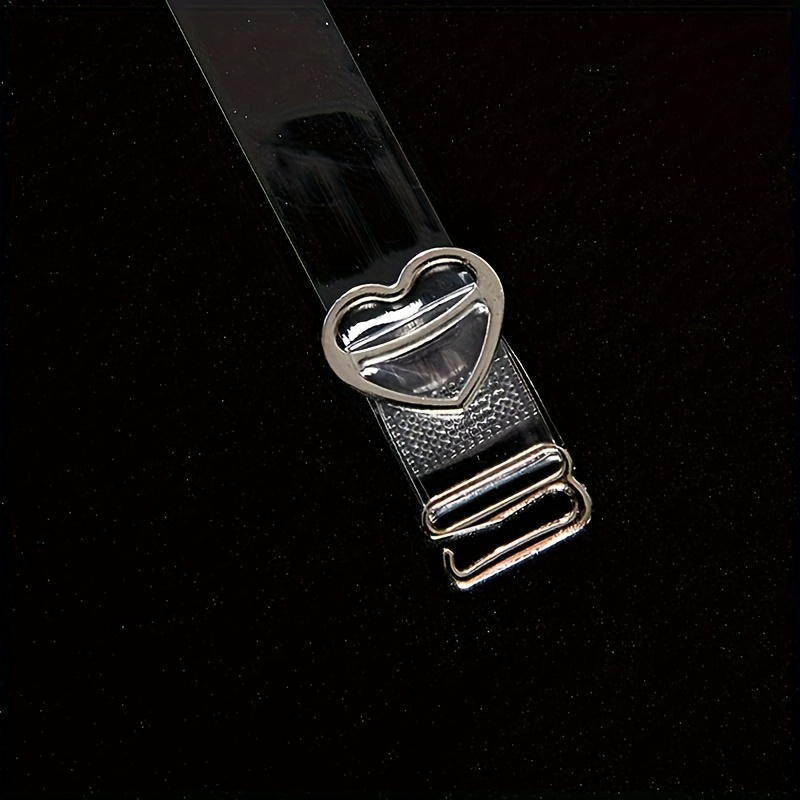 透明可拆卸胸罩带，心形扣，可调节弹性防滑胸罩带，女士内衣及内衣配件细节图