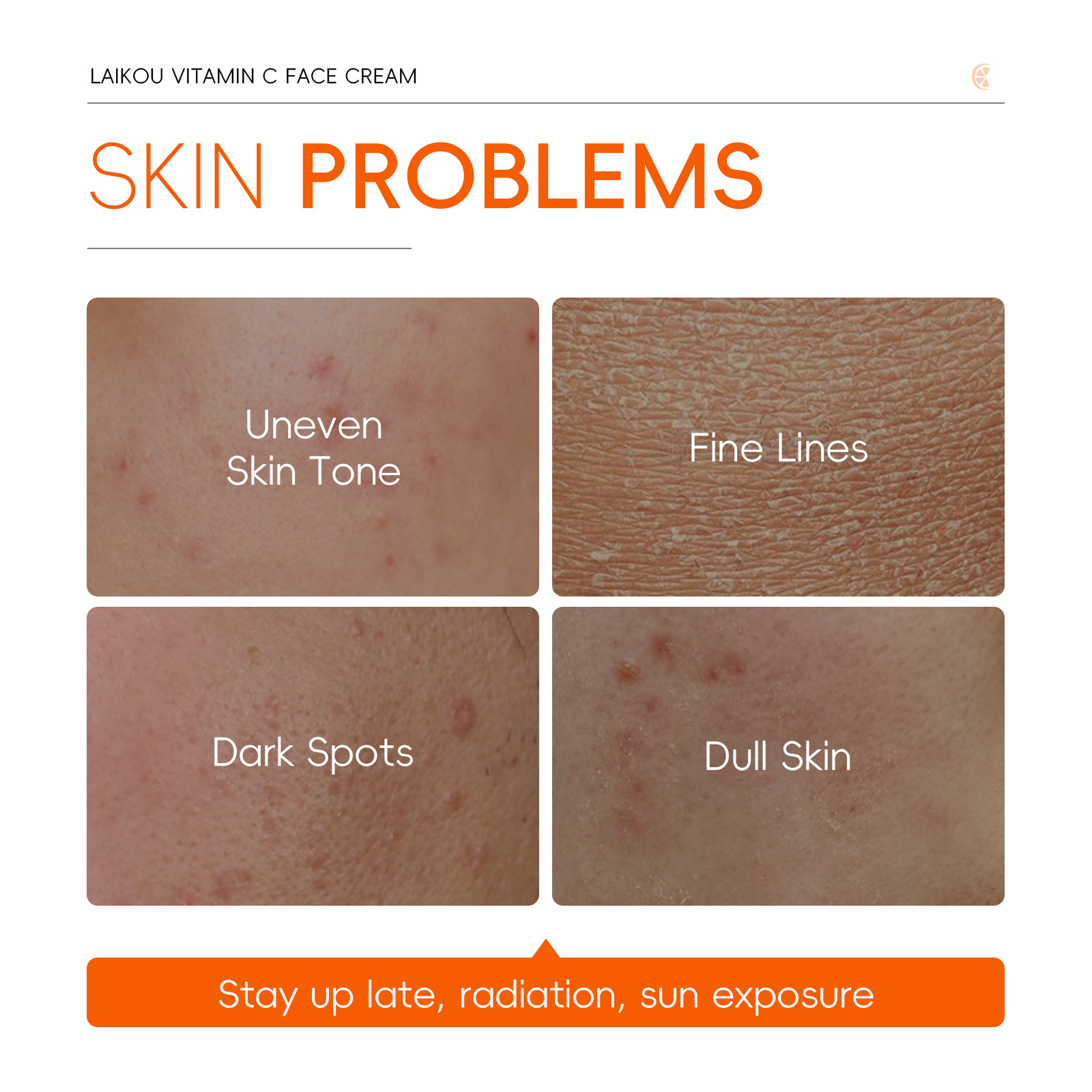 Cross-border LAIKOU Vitamin C Cream 50g Fine hydrating Moisturizing skin care products wholesale one-piece consignment Specification drawing