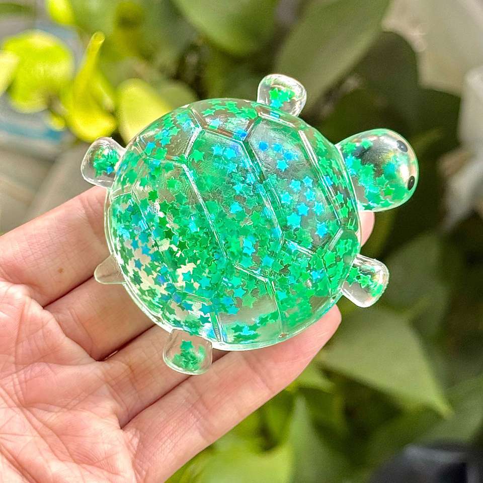 抖音爆款大号麦芽糖亮片乌龟爆珠款入油海星车载办公桌面摆件玩具 详情图4