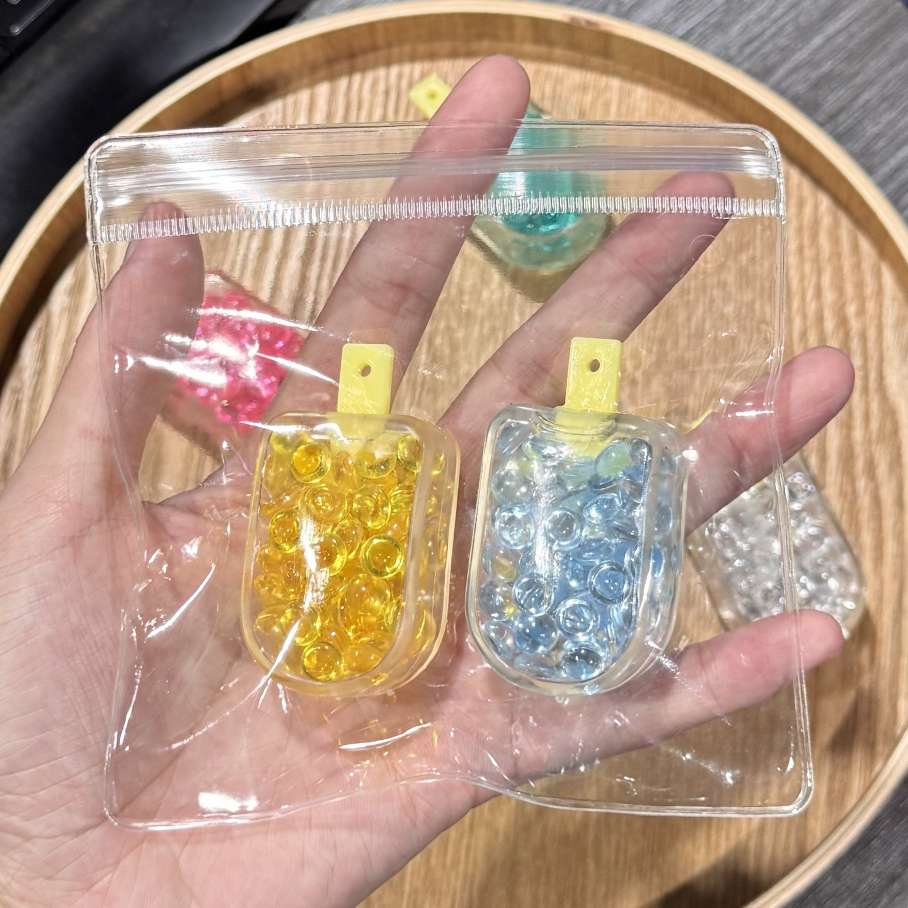 创意亚克力流沙瓶漂浮瓶钥匙扣挂件彩豆流沙摇摇乐外贸小礼品批发 细节图