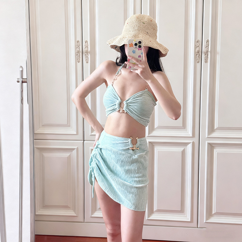 A New High-End And Sensual Bikini Three-Piece Set, A Slimming Backless Swimsuit For Women, Summer Seaside Vacation, Hot Spring