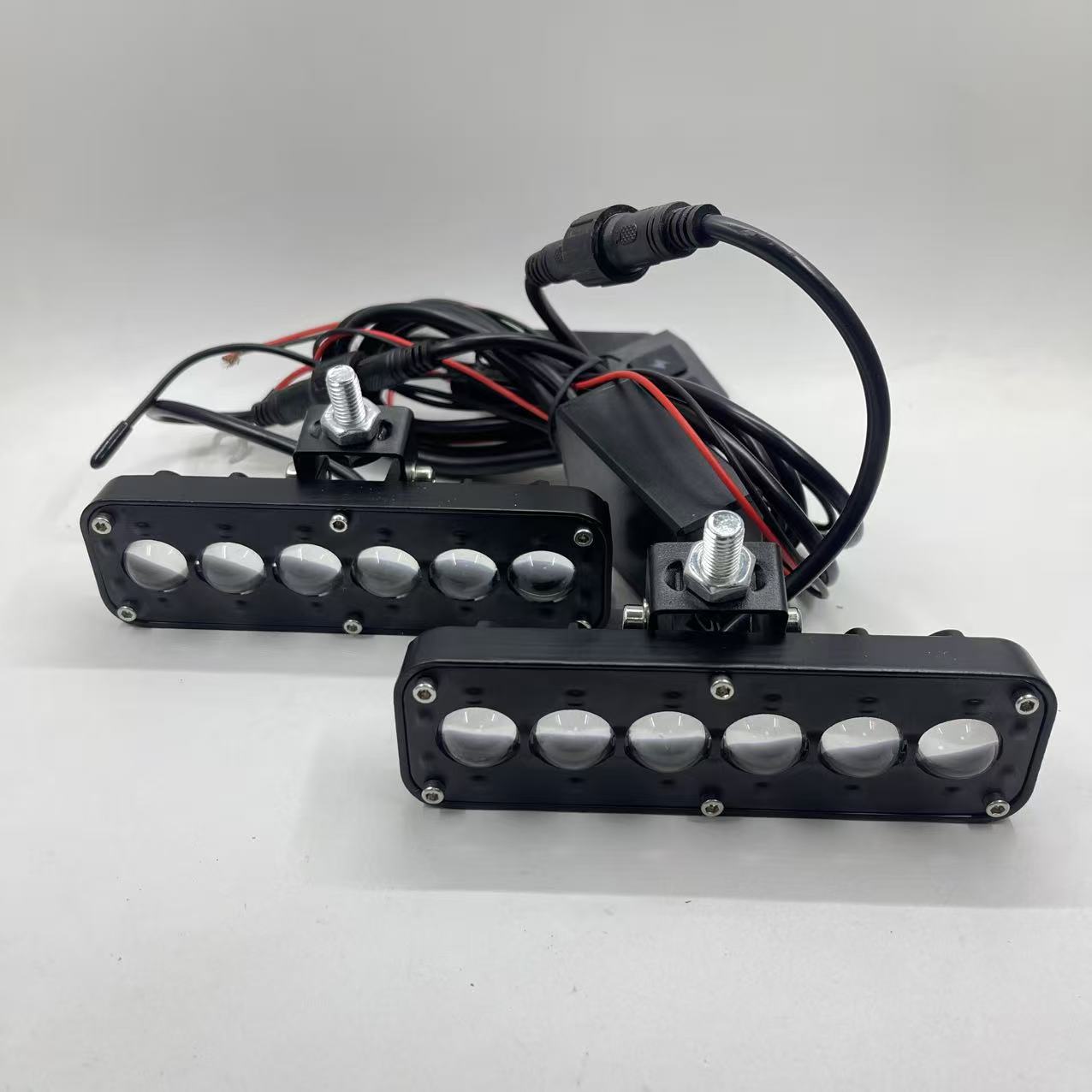 Motorcycle and electric vehicle LED square 6 8 10 beads high-brightness white and yellow dual-color high and low beam installation spotlights and headlamps pic 1