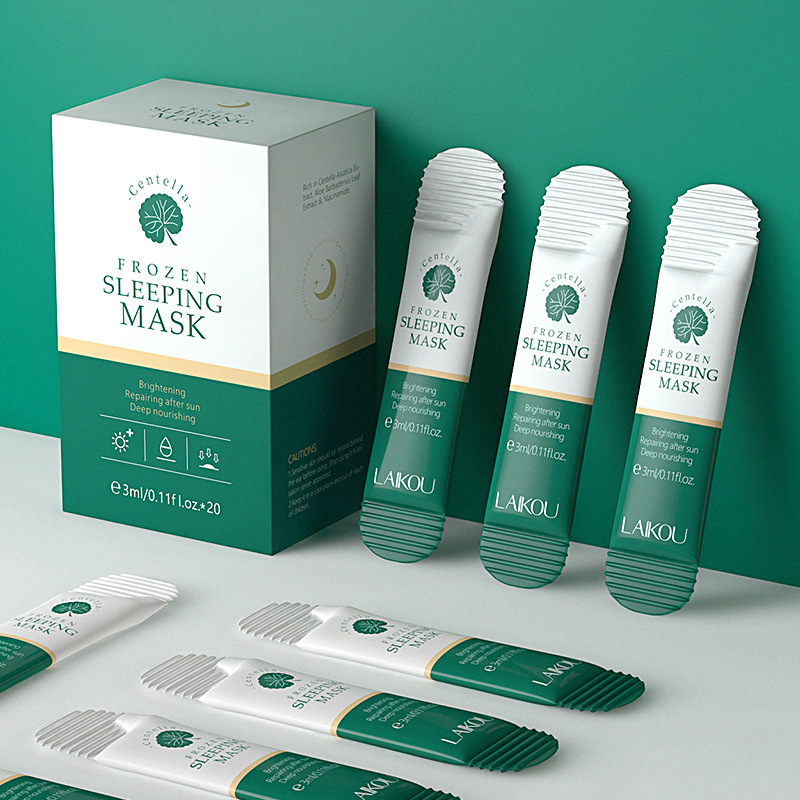 Cross-border LAIKOU Centella asiatica Mask 3ml×20 packs Moisturizing, Hydrating and Refreshing Sleeping Mask, Export mask Application Scenario