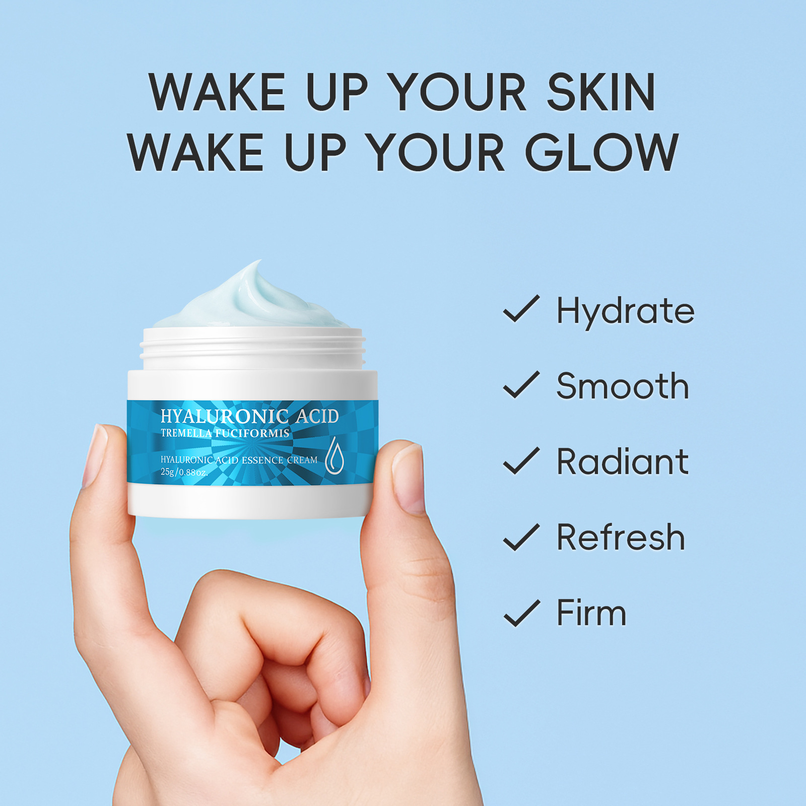 Laikou Sodium Hyaluronate Essence Cream 25g Hydrating and moisturizing skin care products cross-border supply manufacturer wholesale details Picture