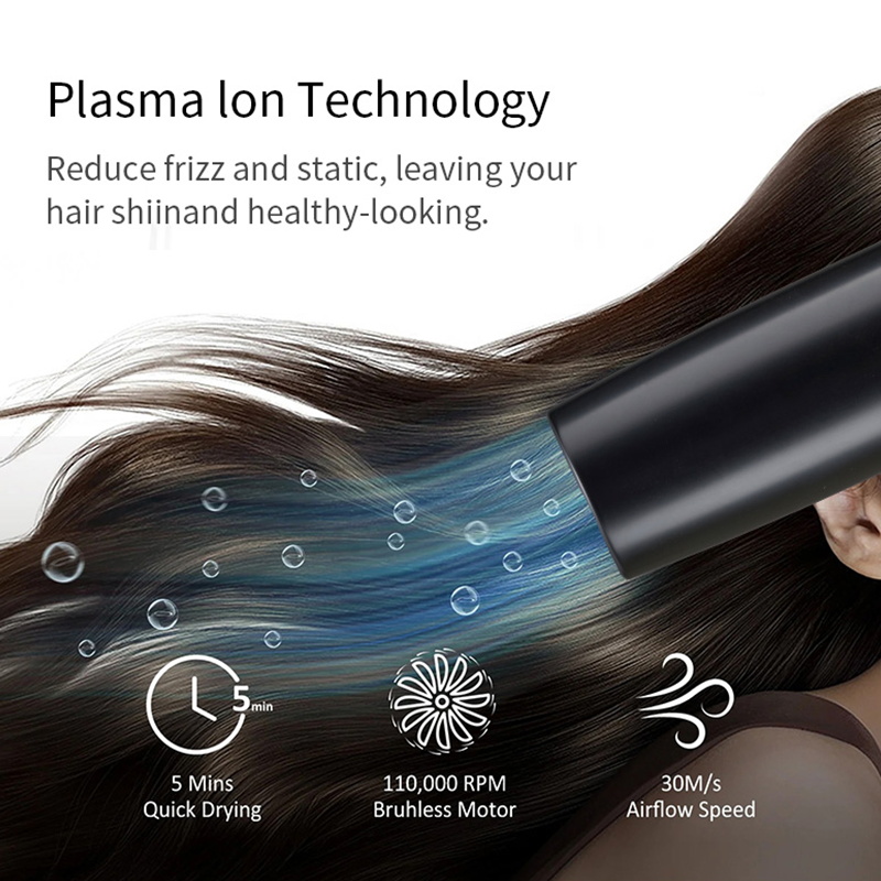 Komex Cross-Border New Products: European And American High-Speed Brushless 110,000 Rpm Boat-Shaped Switch Hair Dryer, High-Power Constant-Temperature Negative Ion Hair Dryer, Salon Screen Display Hair Dryer Item Picture