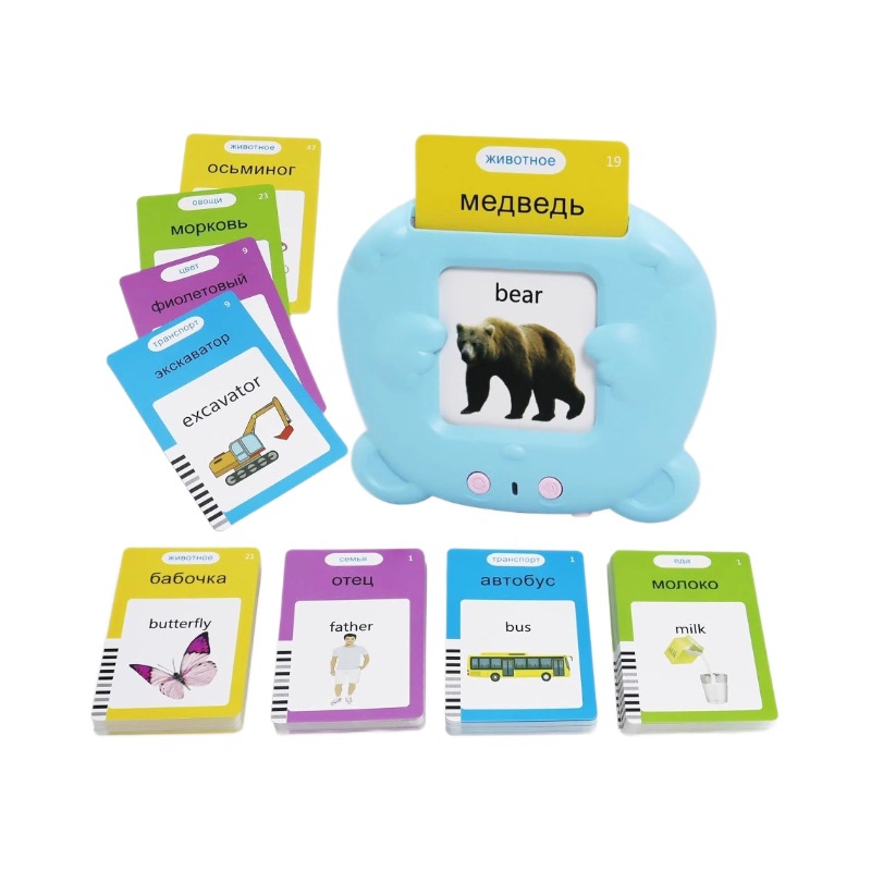 Cross-border Russian card insertion machine talking flash cards Russian card machine Xiongbao Russian Early Education Machine Item Picture