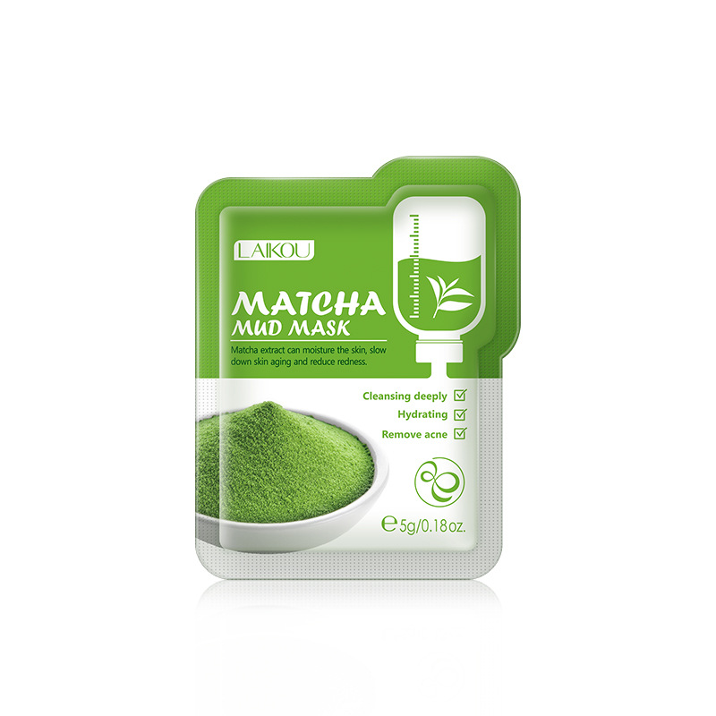 Cross-border Laicome Longjing Matcha Series Green Clay Mask Bag Pack 1 piece 5g Moisturizing and hydrating Export mask Item Picture