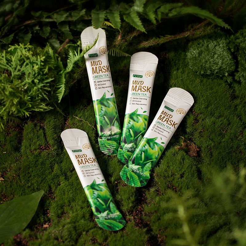 Cross-border FENYI Green Tea Mud Mask Sheet 5g1 Sheet Hydrating and Moisturizing Skin Care Product Export Mask full figure