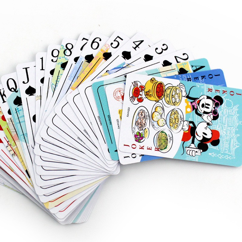 Disney has authorized the Mickey Mouse Frozen Avengers paper card casual tabletop card game Specification drawing
