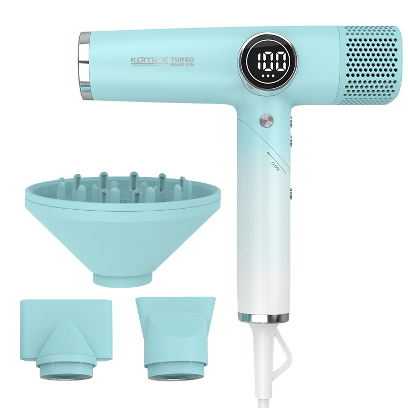 Komex Cross-Border New Products: High-Speed Brushless 110,000 Rpm Folding Travel Hair Dryer, High-Power Constant-Temperature Negative Ion Hair Dryer, Salon Screen Display Hair Dryer details Picture