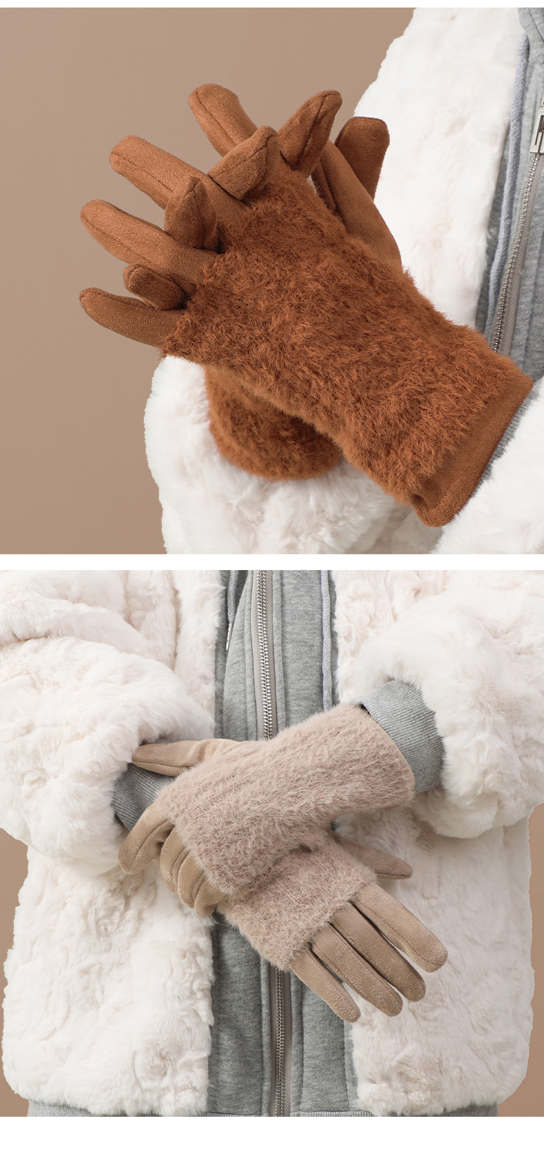 日本sasayama优山奈保暖手套冬季两用可拆卸多功能手套详情16