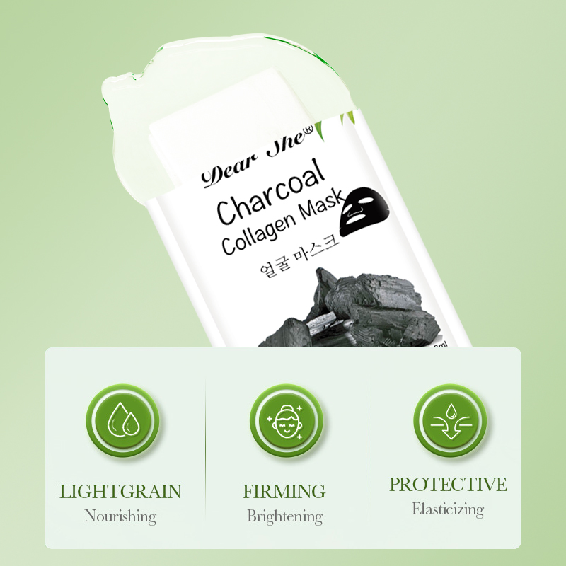 Factory direct sales, foreign trade bestseller 28ml Dear she Bamboo Charcoal Collagen Facial Mask Deeply cleanses facial skin, hydrates, moisturizes and makes the skin smooth and tender Application Scenario
