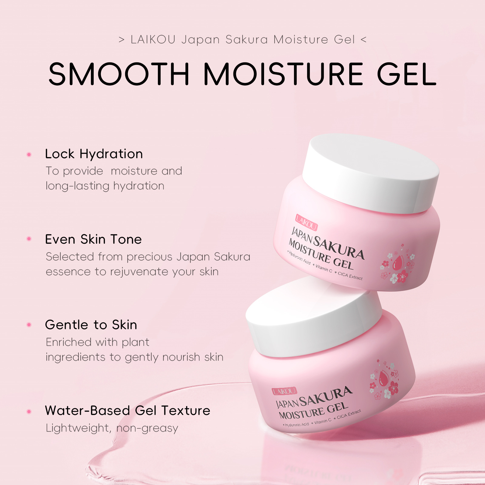 Cross-border Laicome Cherry Blossom Hydrating Cream 60g, a skin care product in stock from the manufacturer for hydrating and moisturizing facial skin Specification drawing