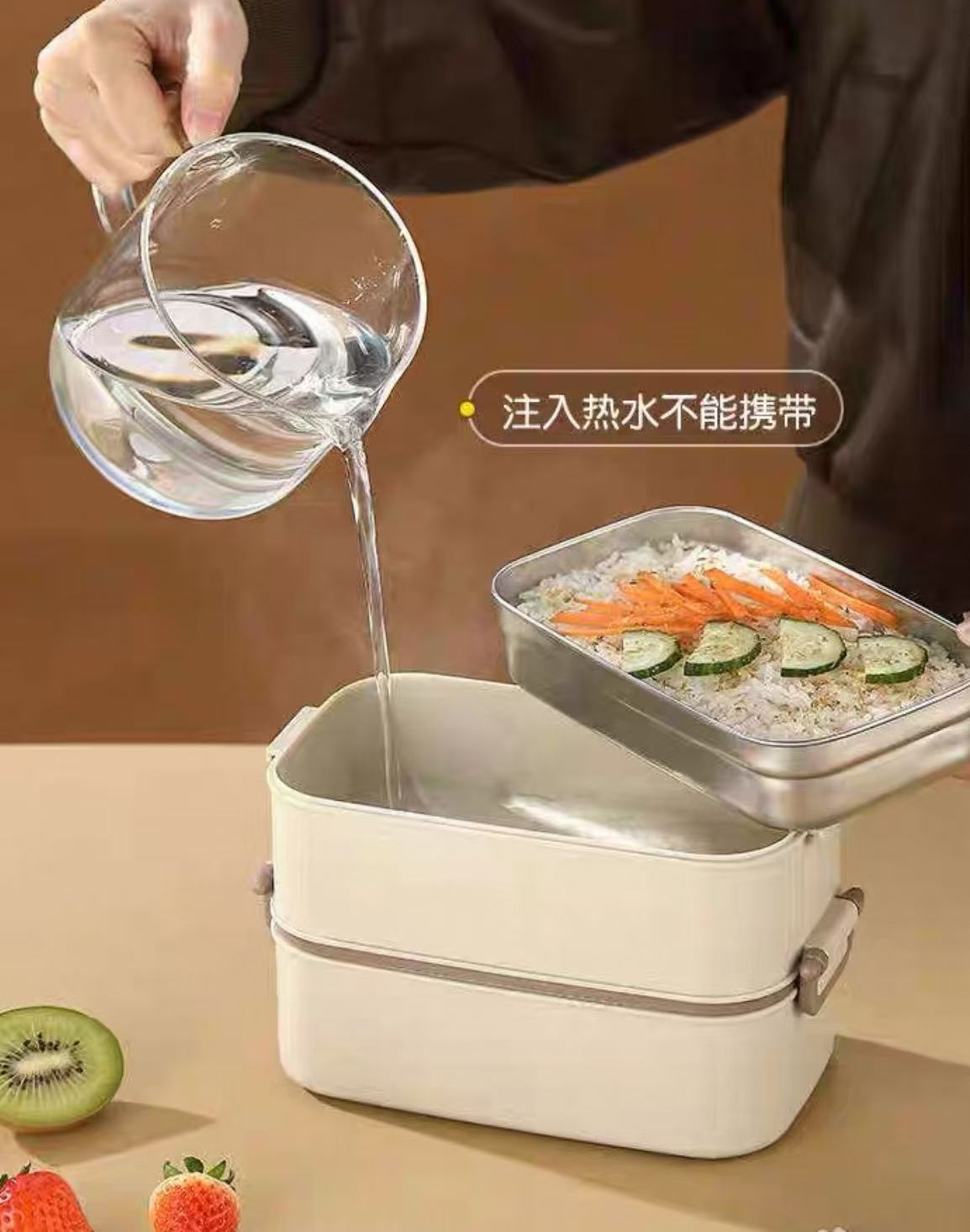 304 food-grade stainless steel lunch box, multi-layer insulated bento box, portable for students and office workers, microwave heating Specification image