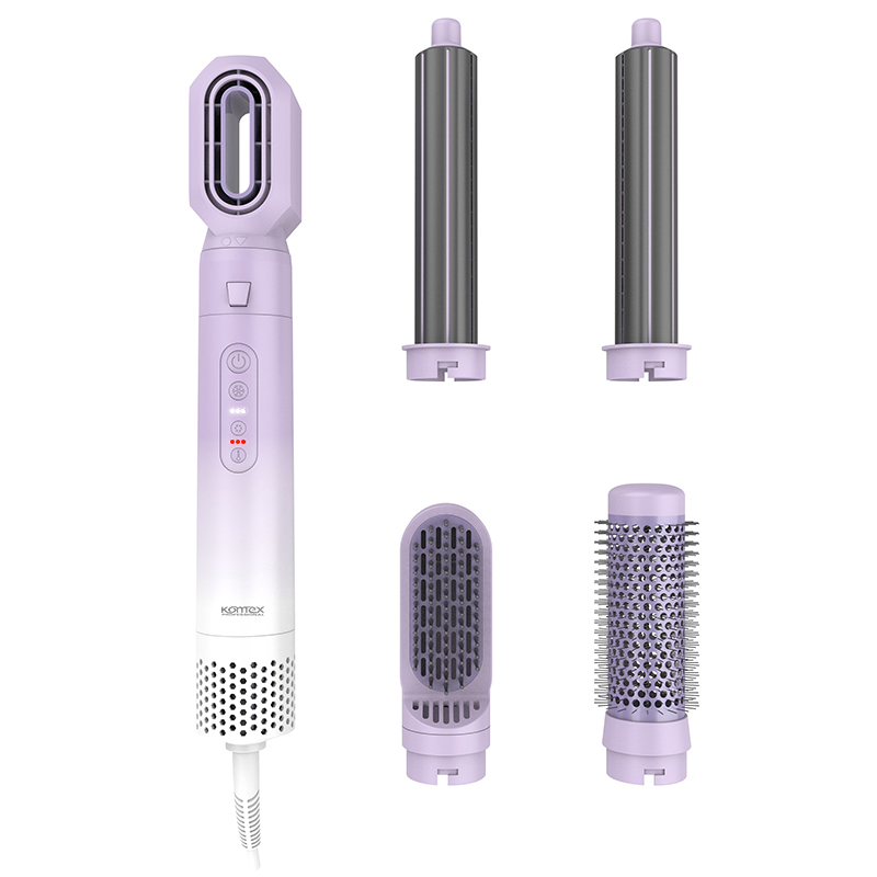 Komex Cross-Border High-Speed 6-In-1 High-Speed Motor 110000Rpn Curling Iron Hair Dryer, 1600W Multi-Functional Straight And Curling Dual-Purpose Hot Air Comb, Automatic Curling Iron Specification drawing