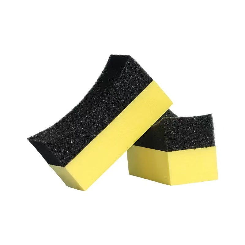 2025新款热销汽车多功能美容清洁海绵 弧形轮胎抛光打蜡海绵块 边角缝隙海绵擦 吸水多功能清洁