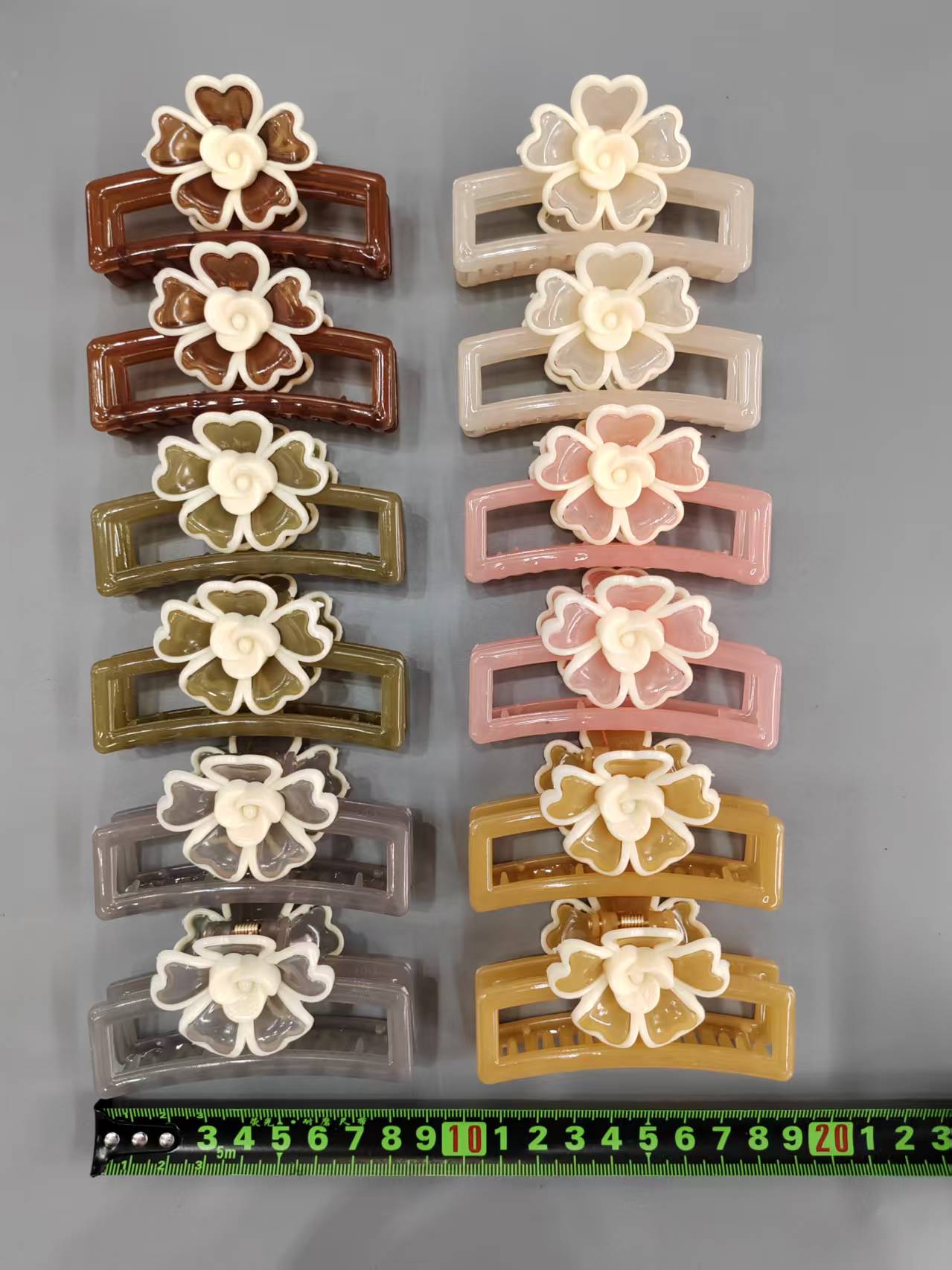 Double-layer transparent jelly flower hairpin detail image 3