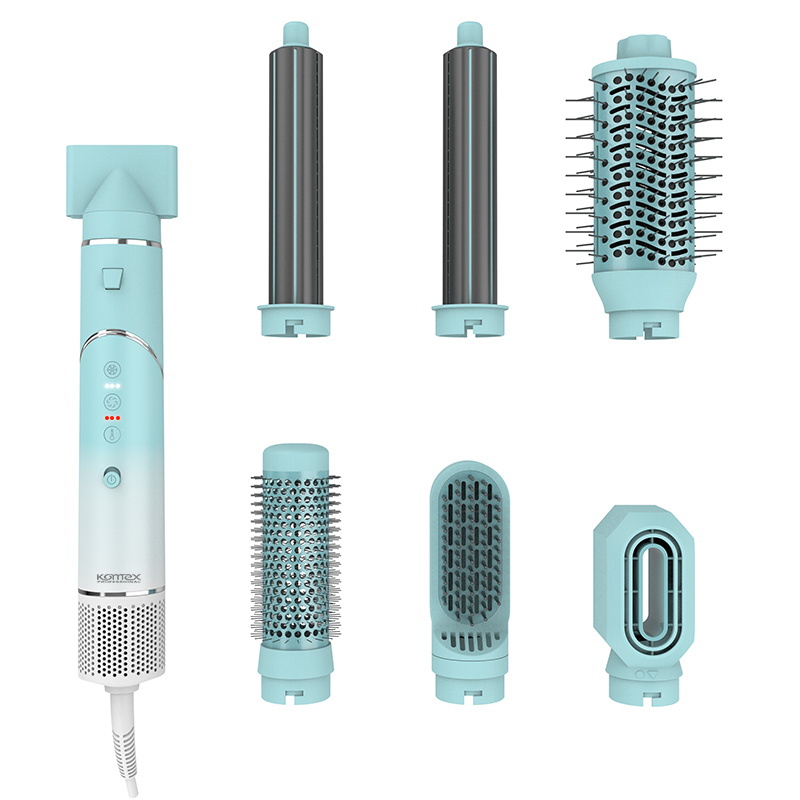 Komex Cross-Border High-Speed 6-In-1 High-Speed Motor 110000Rpn Curling Iron Hair Dryer Comb, Multi-Functional Straight And Curling Dual-Purpose Hot Air Comb, Automatic Curling Iron Specification drawing