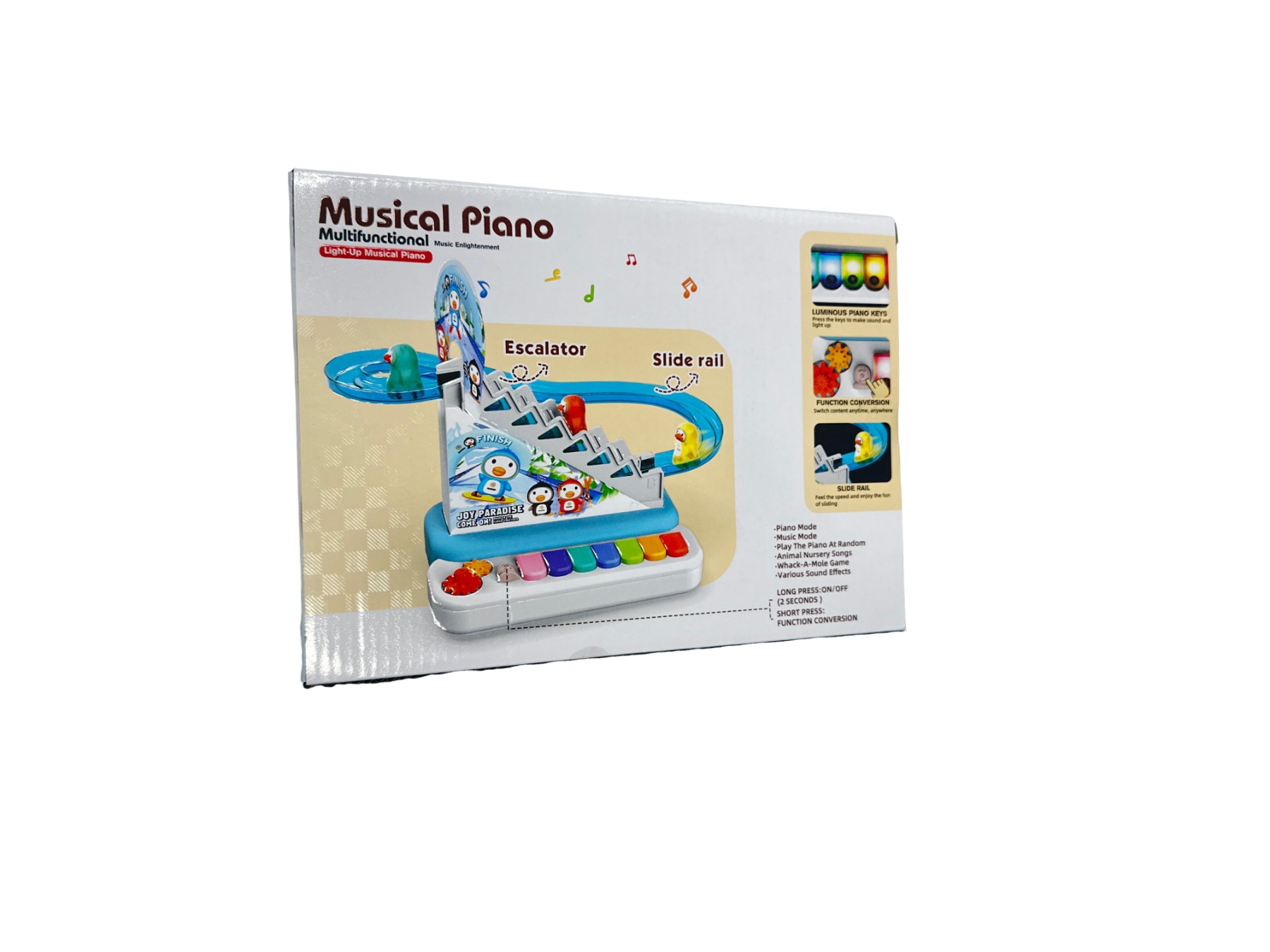 TK26576 Multi-functional electronic organ + Penguin Slide 2-in-1 Cartoon electronic organ, baby organ, stair climbing electric ladder (3 penguins) Specification image