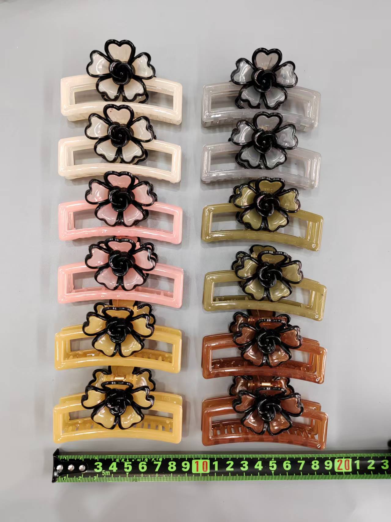 Double-layer transparent jelly flower hairpin detail image 7