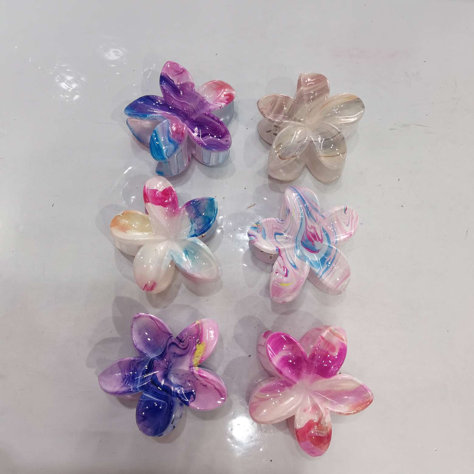 8公分印花鸡蛋花抓夹