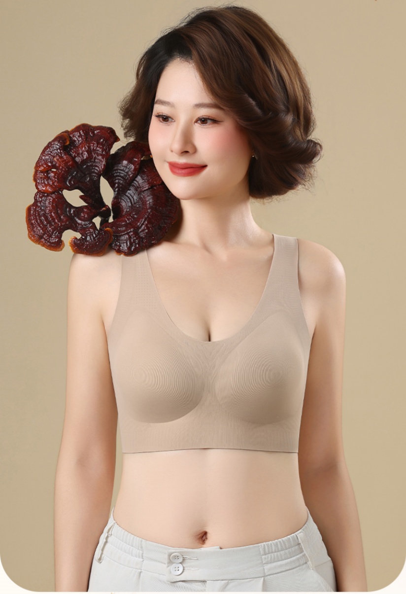 Seamless vest-style bra, jelly soft support invisible underwear, large size semi-fixed cup beautiful back underwear without steel rings Specification image