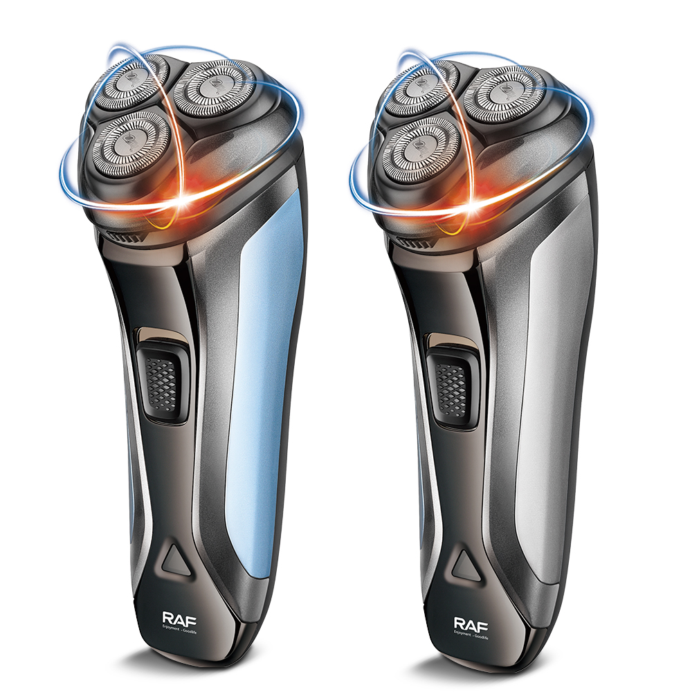 RAF Cross-border new men's electric shaver with USB charging, full-body washing, shaving and rotating three-blade design Specification image