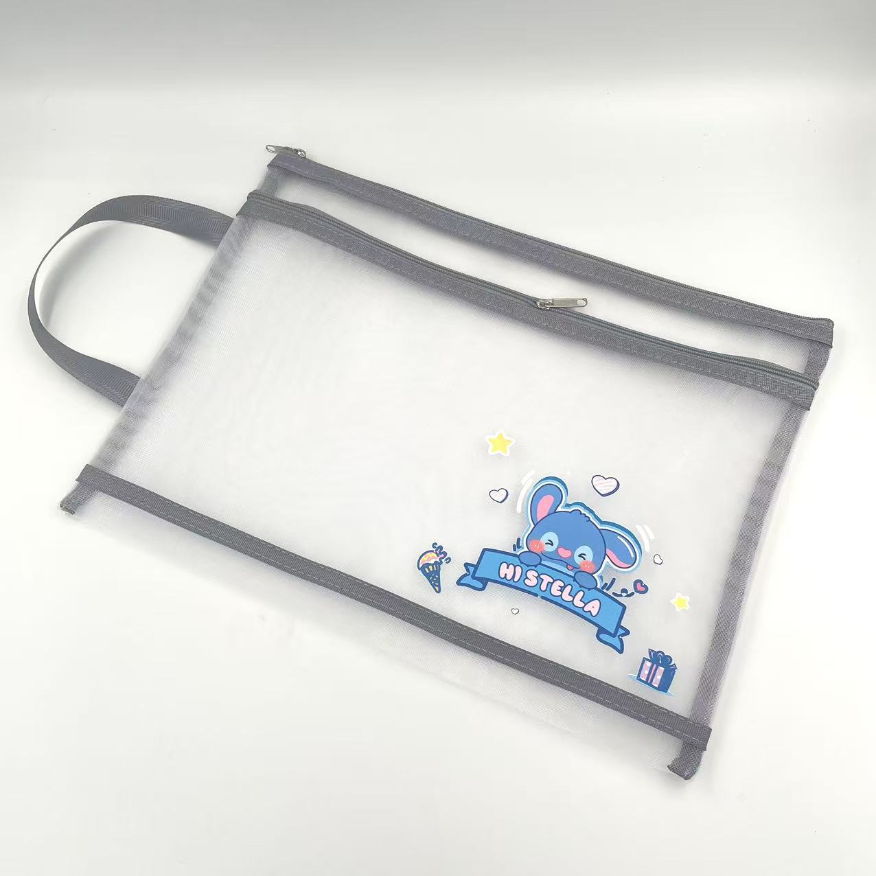 A4 double-layer zipper bags, office materials bags, net bags, file bags, factory direct sales, student test paper bags, ticket bags details Picture