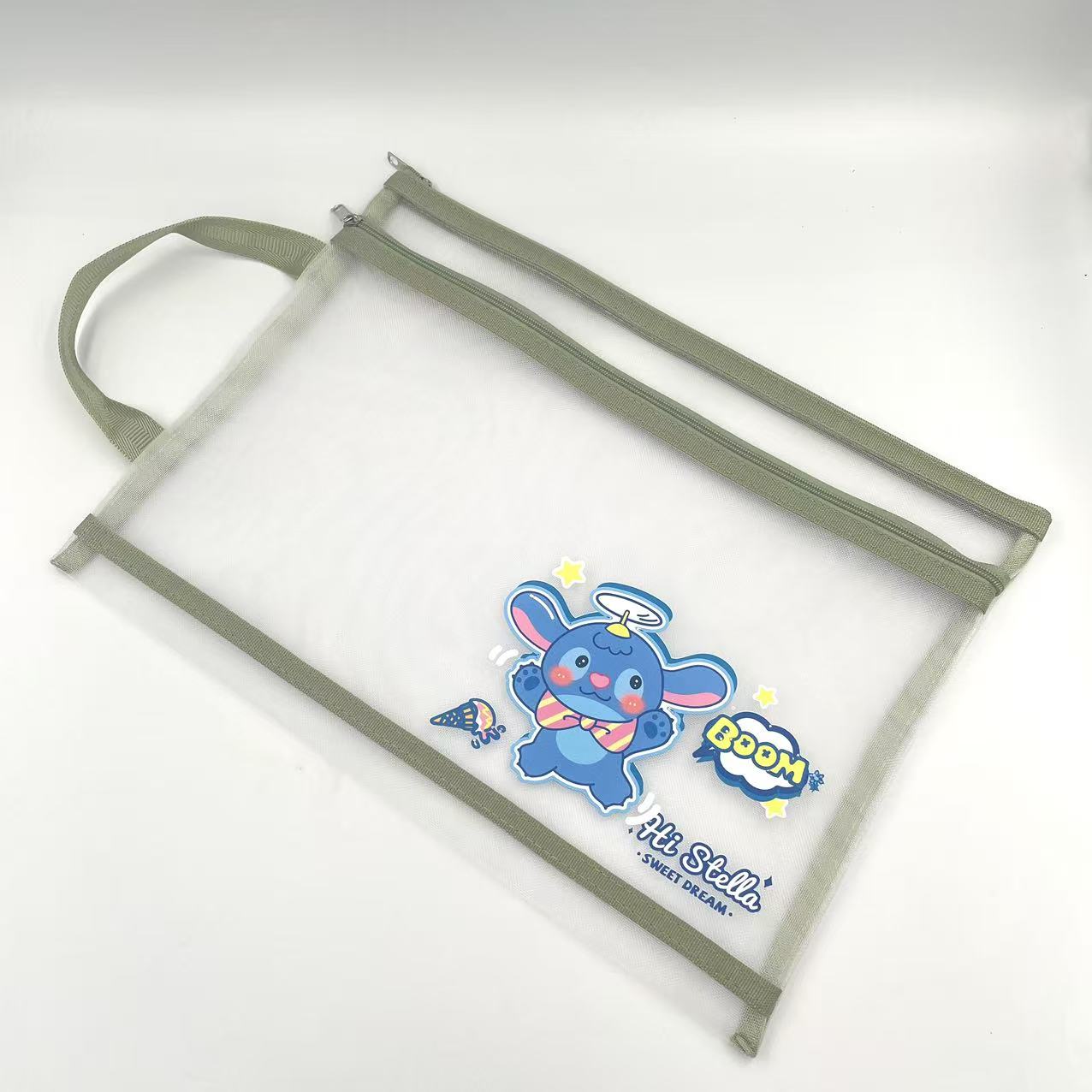 A4 double-layer zipper bags, office materials bags, net bags, file bags, factory direct sales, student test paper bags, ticket bags Specification image