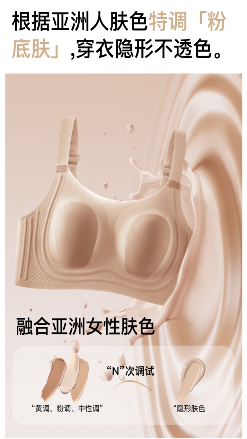The new seamless jelly strip underwear is comfortable, breathable, light and thin, with invisible button-down buttons and no steel ring. It is a rabbit-ear cup beauty back vest pic 10
