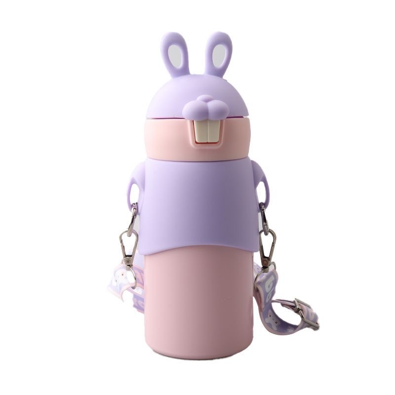 New 316 stainless steel cute Rabbit sports straw insulated cup, high appearance level, Chinese trend style outdoor portable large-capacity water cup insulated cup Item Picture