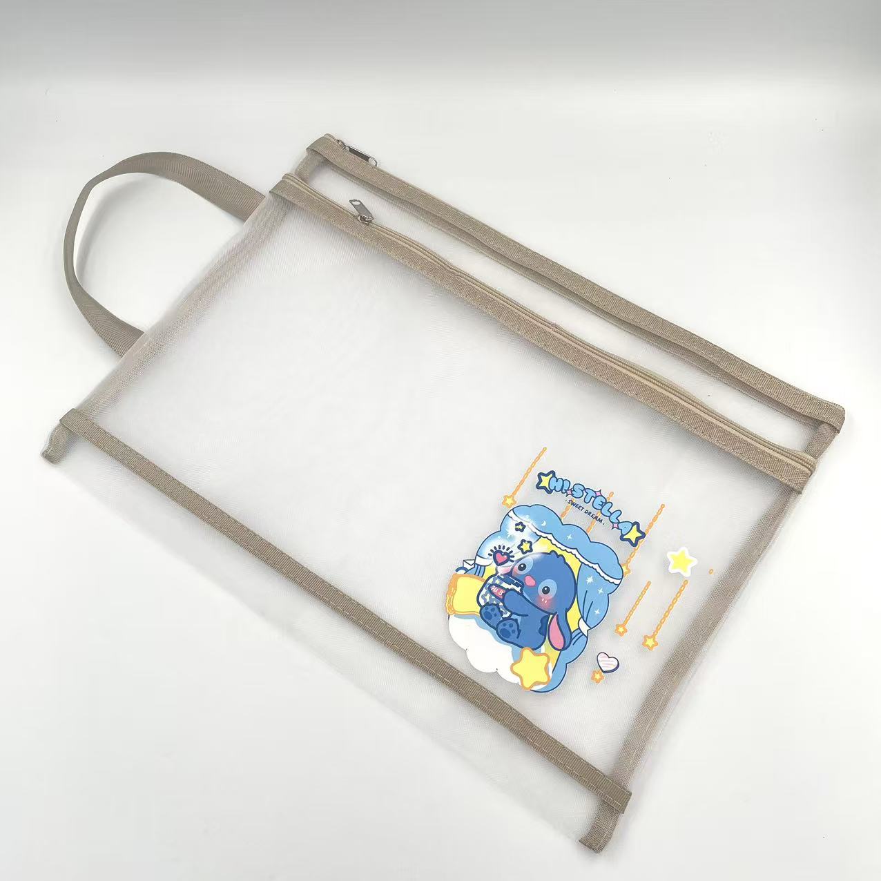 A4 double-layer zipper bags, office materials bags, net bags, file bags, factory direct sales, student test paper bags, ticket bags Item Picture