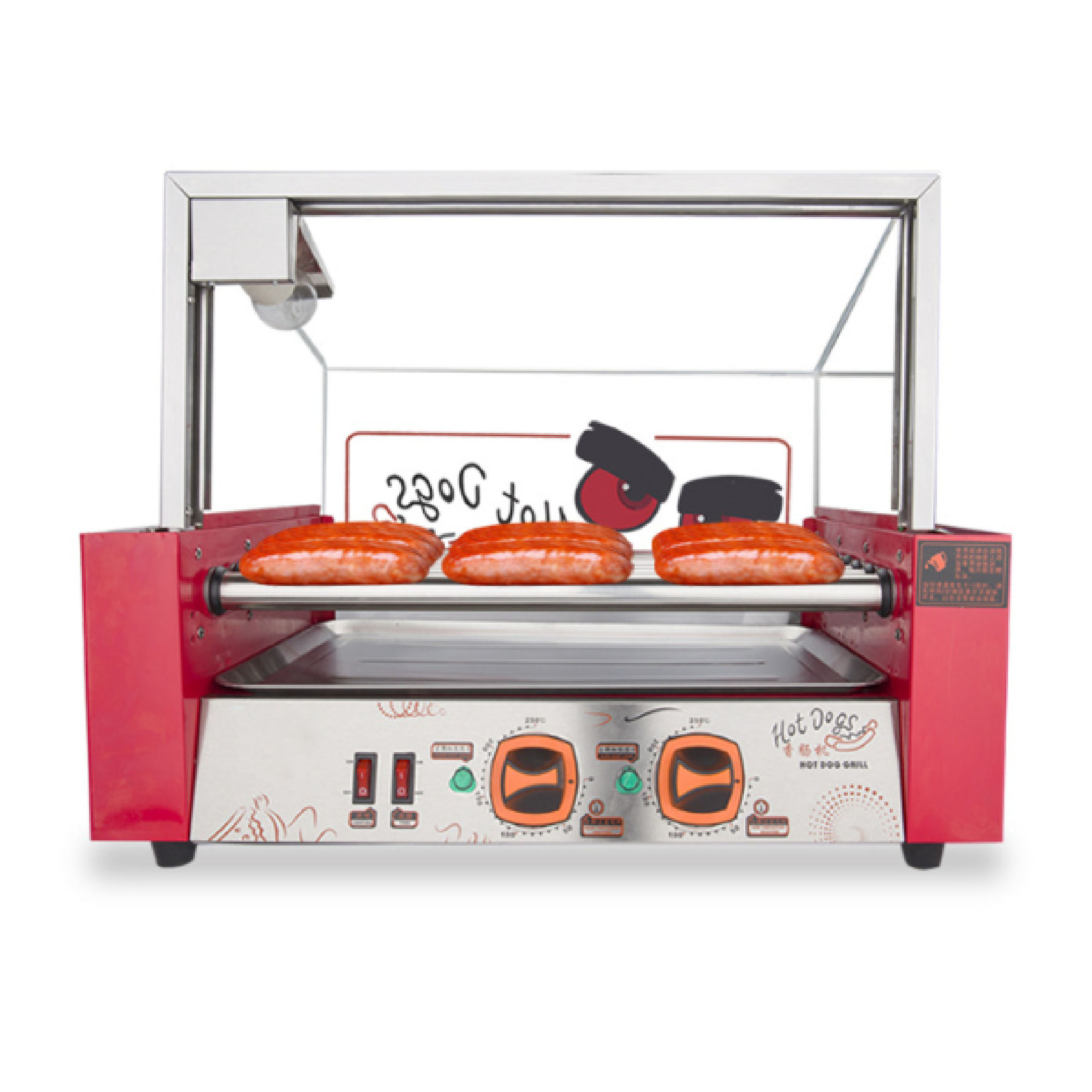 Commercial hot dog grilling machine, 7-piece heating grilling machine, fully automatic small Taiwanese sausage machine for street vending Item Picture