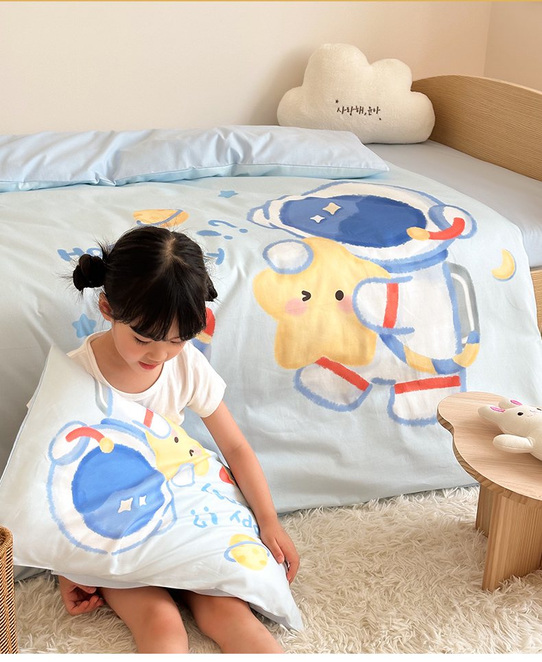 2025新款A类全棉40s数码印花原创大版卡通儿童幼儿园套件 幼儿园三件套详情4