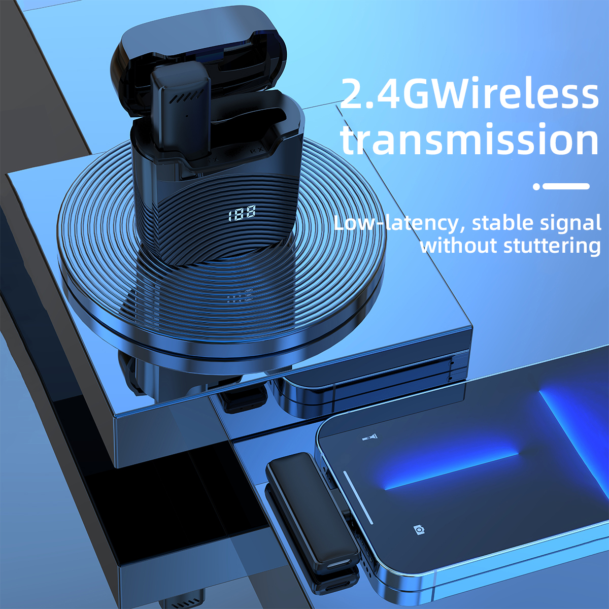Cross-Border S13 Smart Noise-Cancelling Wireless Lapel Microphone Three-In-One Douyin Live Streaming Microphone Outdoor Device Application Scenario